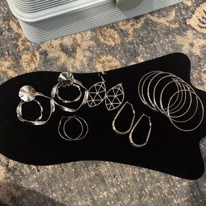 Elegant Silver 4 Pair Earrings and Bangles lot
